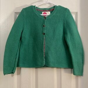 Mini Boden Baby Girl Green Button Down Sweater Long Sleeve